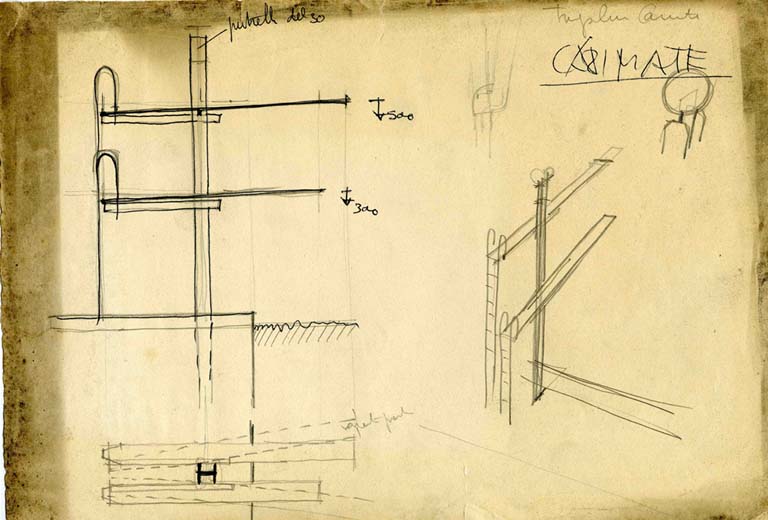 Schizzo di studio dei trampolini