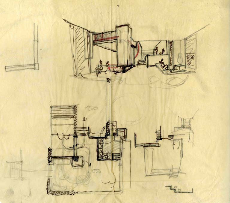 Schizzo di studio degli interni