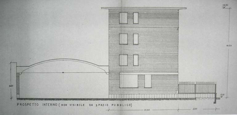 Prospetto interno. Estratto di tavola tecnica