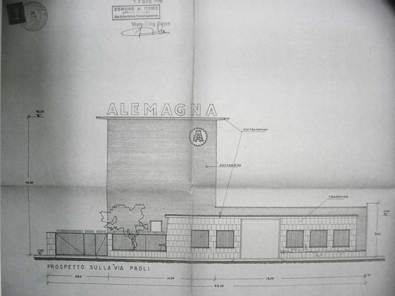 Prospetto su via Paoli. Estratto di tavola tecnica