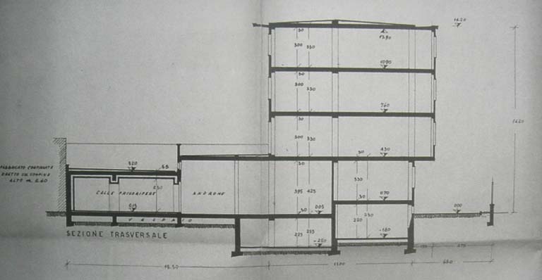Sezione trasversale. Estratto di tavola tecnica