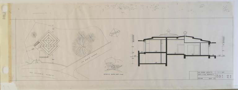 Sezione, scala 1:50. China su lucido