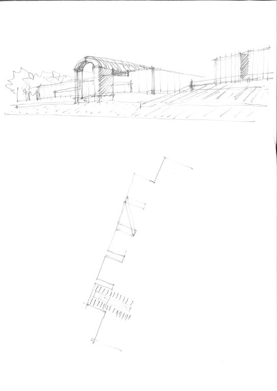 Prospettiva esterna (matita su carta)