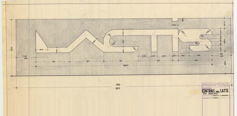 Muro d'ingresso. Scritta Lactis