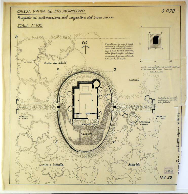 A769/3 Planimetria e pianta, scala 1:100. China su lucido. (Fondo Mario Cereghini)