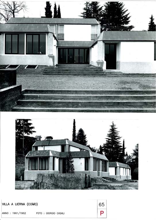 Villa a Lierna, Lierna. Scansioni di stampa fotografica b/n della facciata