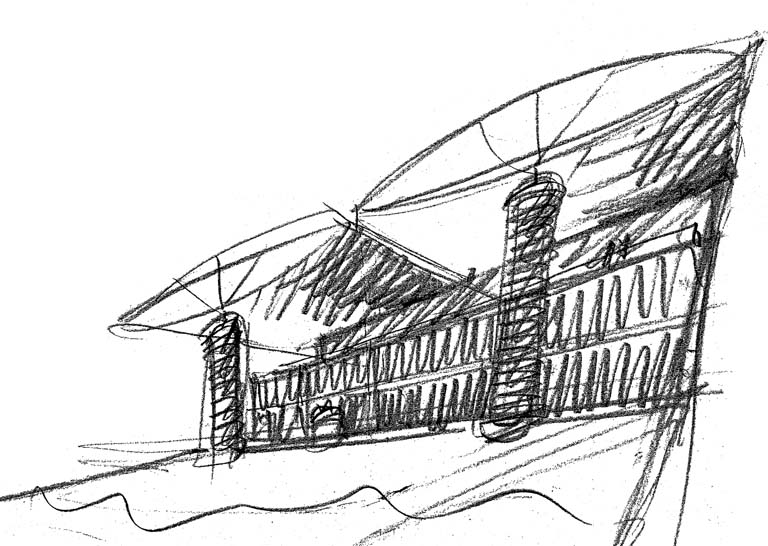 Mario Botta, schizzo prospettico