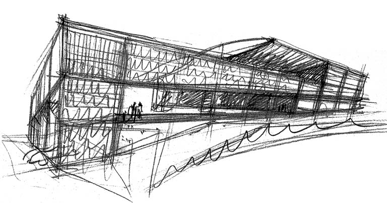 Mario Botta, schizzo prospettico