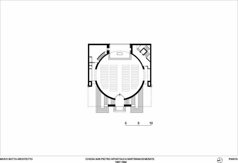 Pianta piano terra. (Archivio Mario Botta)