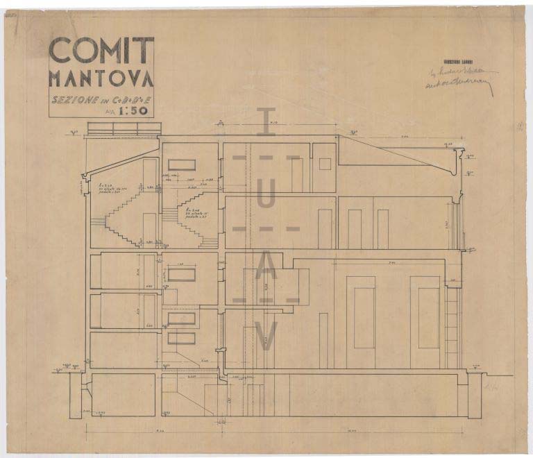 Sezione longitudinale, scala 1:50