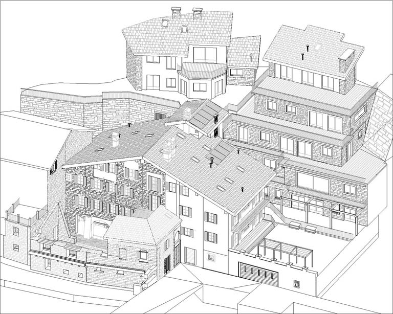 Vista assonometrica. Disegno digitale