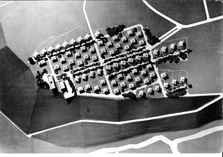 Modello dell'intero villaggio. Stampa fotografica b/n