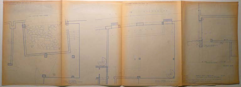 Lastricato di strada romana emerso in via Solferino. Scala 1:50, 2-10-67. Copia eliografica piegata