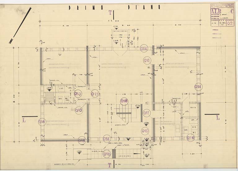 Pianta primo piano, scala 1:20, maggio 1970.