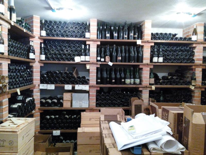 Il padiglione-studio, la cantina con l'archivio della produzione