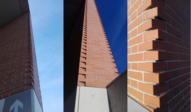 soluzione angolare del rivestimento in mattoni