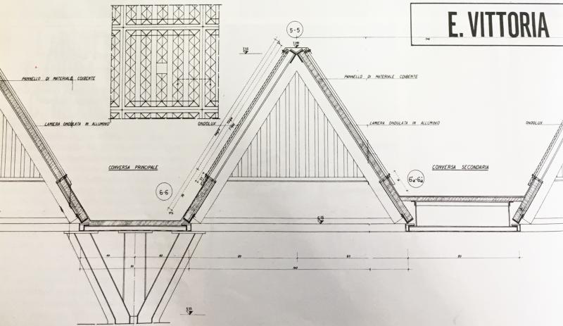 Progetto della copertura, dettaglio costruttivo