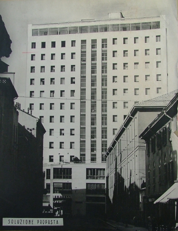 Vista da via Spallanzani. Stampa fotografica b/n