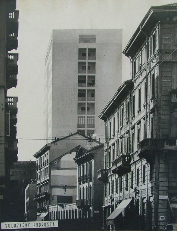 Vista da via Broggi. Stampa fotografica b/n