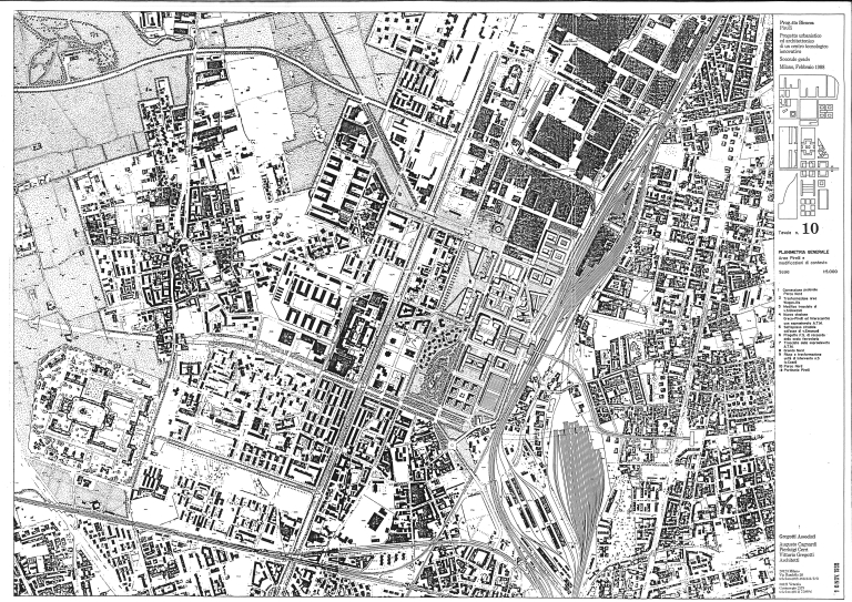 Planimetria del progetto per la seconda fase di concorso 1988