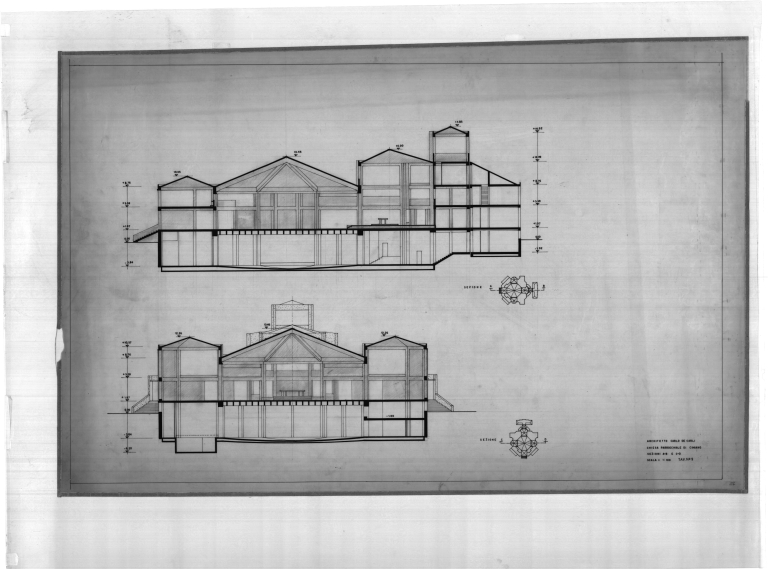 Sezioni AB e CD, tav. 9. Scala 1:100, s.d.