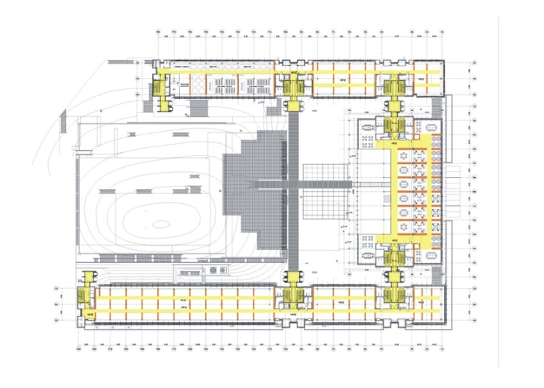 Pianta primo piano. Disegno tecnico