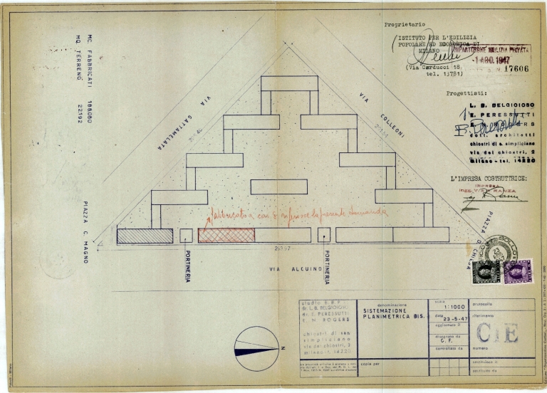 Planimetria (non definitiva). Scala 1:1.000, 23 maggio 1947