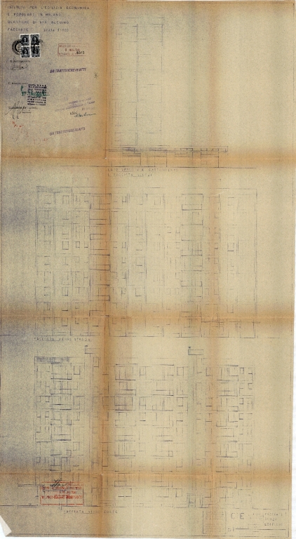 Edificio n. 3, prospetti. Scala 1:100