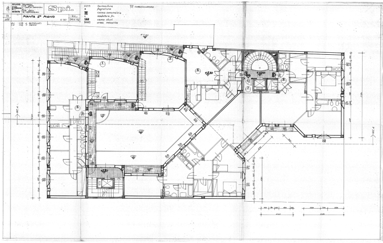 Pianta piano primo. Scala 1:50, 1968
