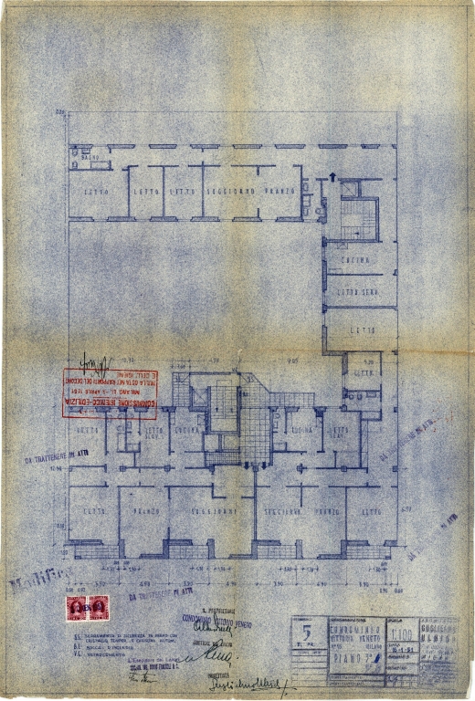 Pianta piano terzo. Scala 1:100, 16 gennaio 1951
