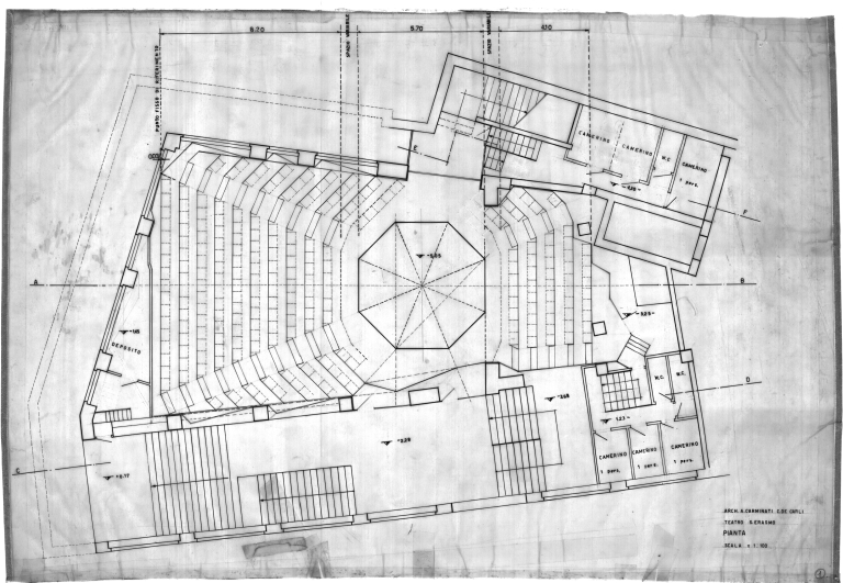 Pianta del teatro S. Erasmo. Scala 1:100, s.d.