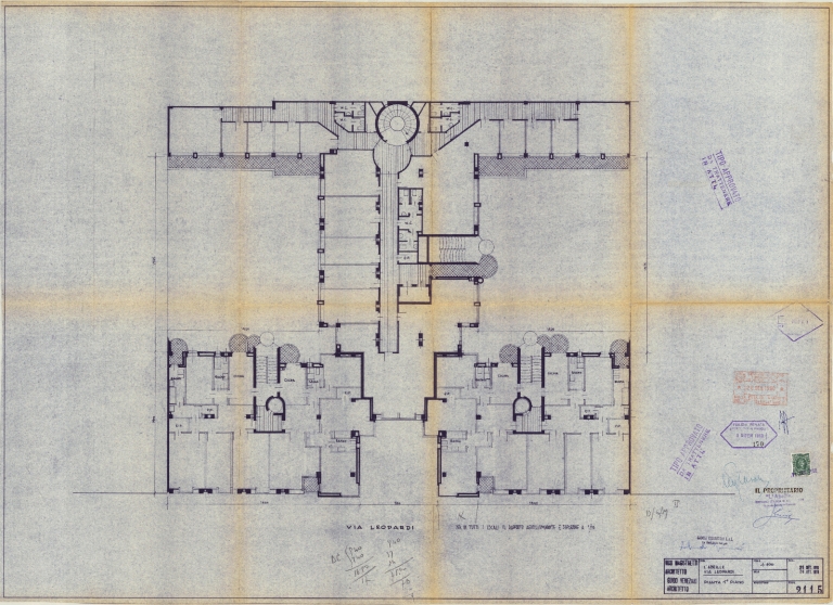 Pianta piano primo. Scala 1:100, 1959