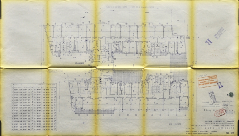 Pianta piano primo. Scala 1:100