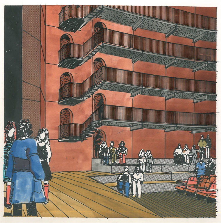 Prospettiva a colori. Disegno di Salvatore Grande