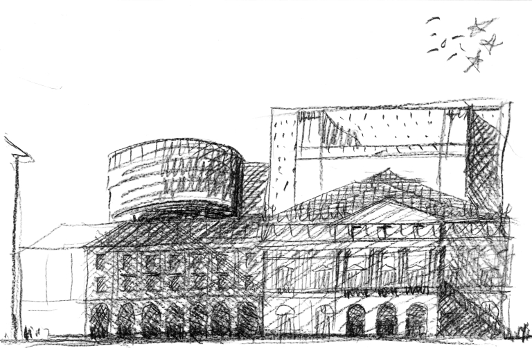 Mario Botta, schizzo del prospetto