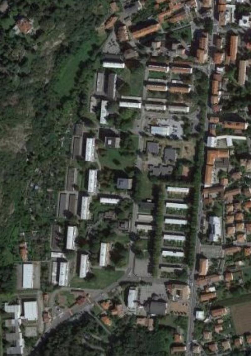 Ortofoto del quartiere Canton Vesco a Ivrea, 2019 