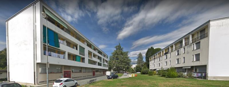 Case ad appartamenti degli architetti Fiocchi e Nizzoli. Via Perotti, Canton Vesco, Ivrea, 2019  