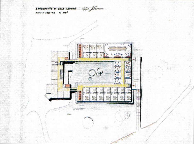 Pianta dello studio di ampliamento del 1960 