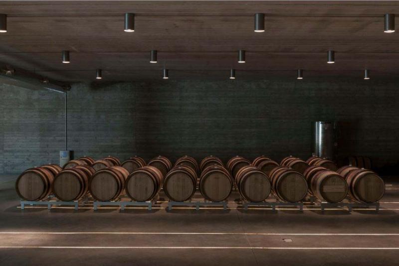 Vista interna ambiente per botti