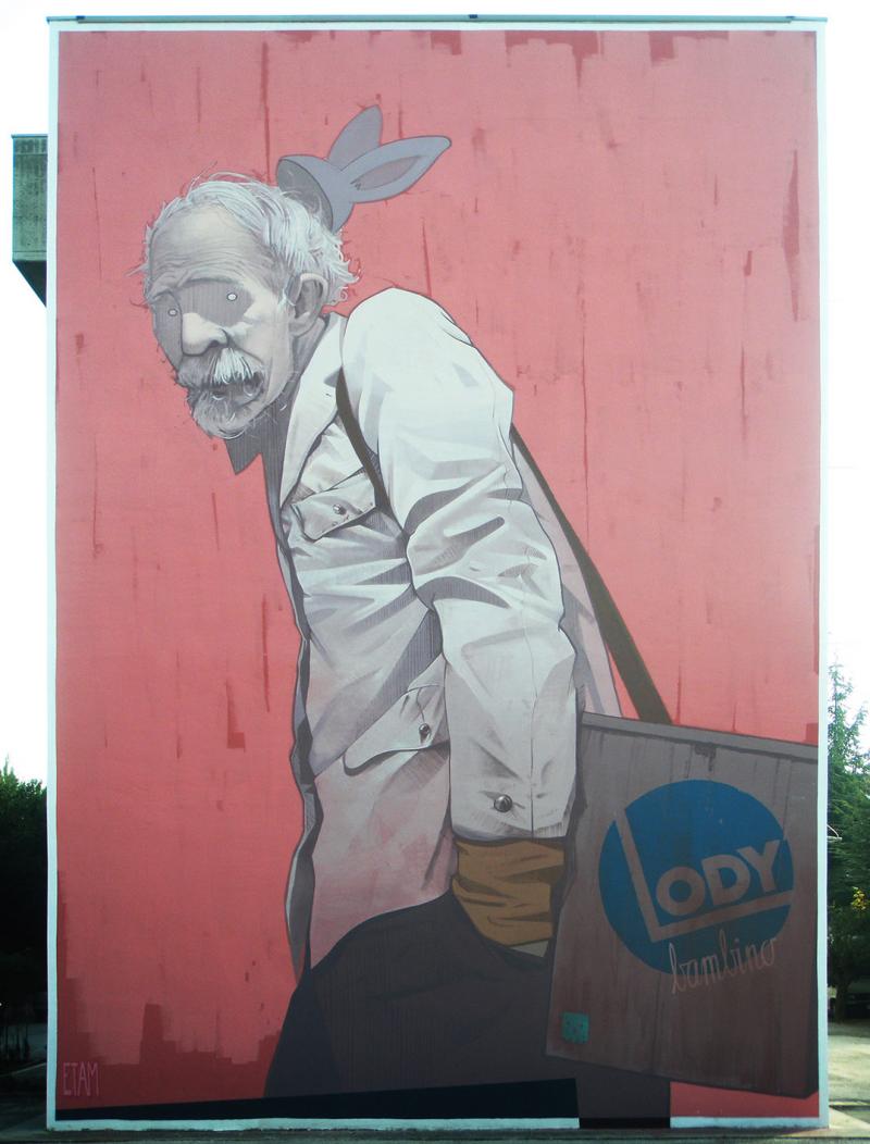 esterno, dettaglio murales