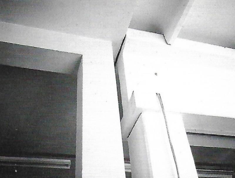 Incontro delle travi della struttura originaria con i prefabbricati del terzo lotto