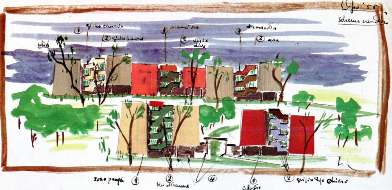 Case popolari Olivetti, Pozzuoli, piano colore