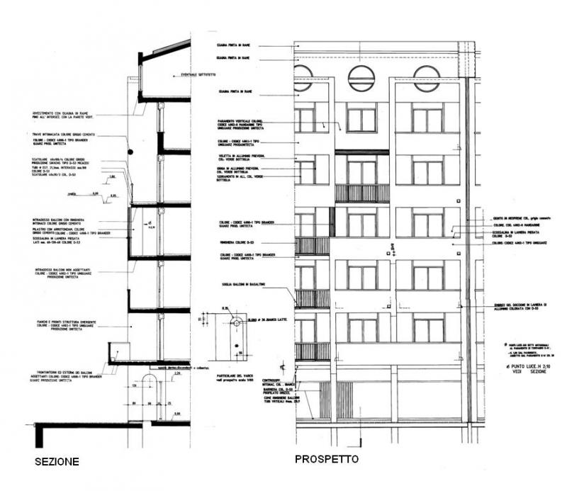 prospetto e sezione