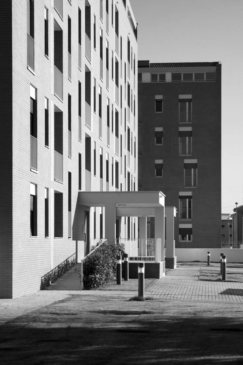 Vista laterale del prospetto