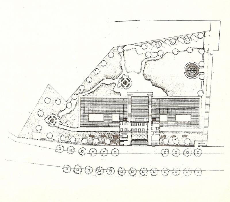 Pianta del livello superiore e del giardino