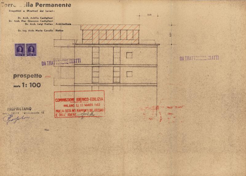 Sopralzo, prospetto nord. Scala 1:100