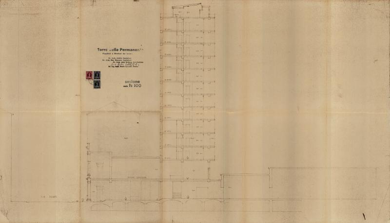 Sezione longitudinale. Scala 1:100