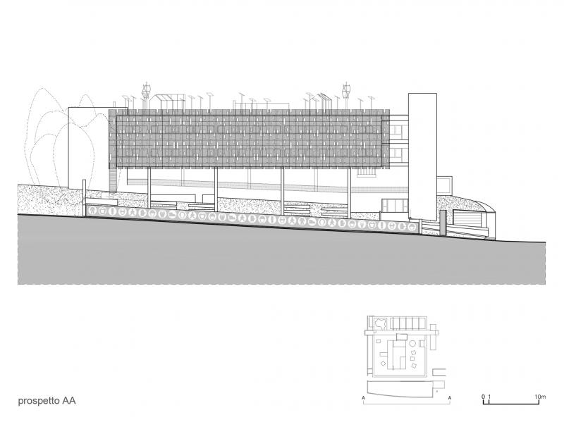 Disegno di progetto, prospetto principale