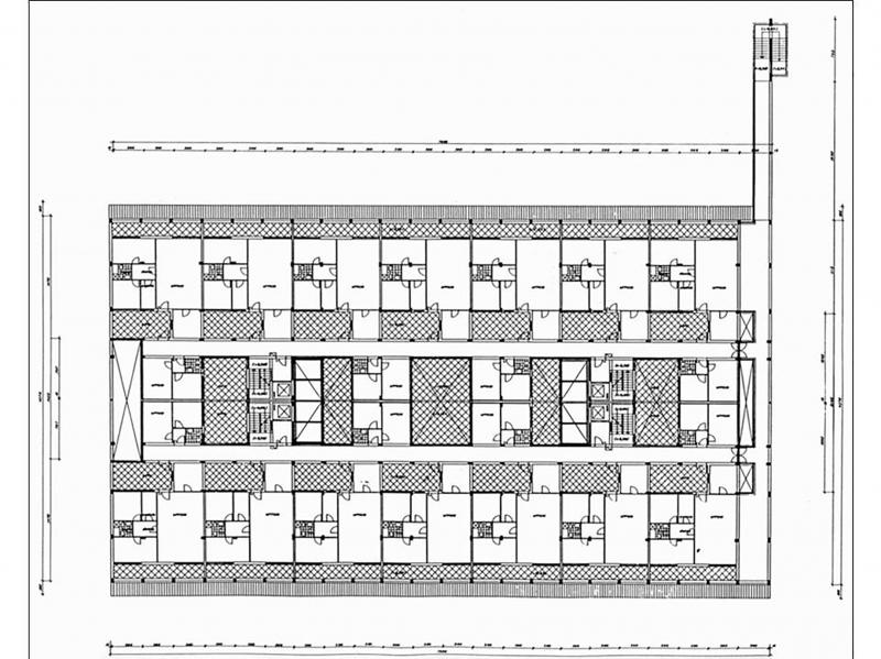 Disegno di progetto, pianta piano secondo