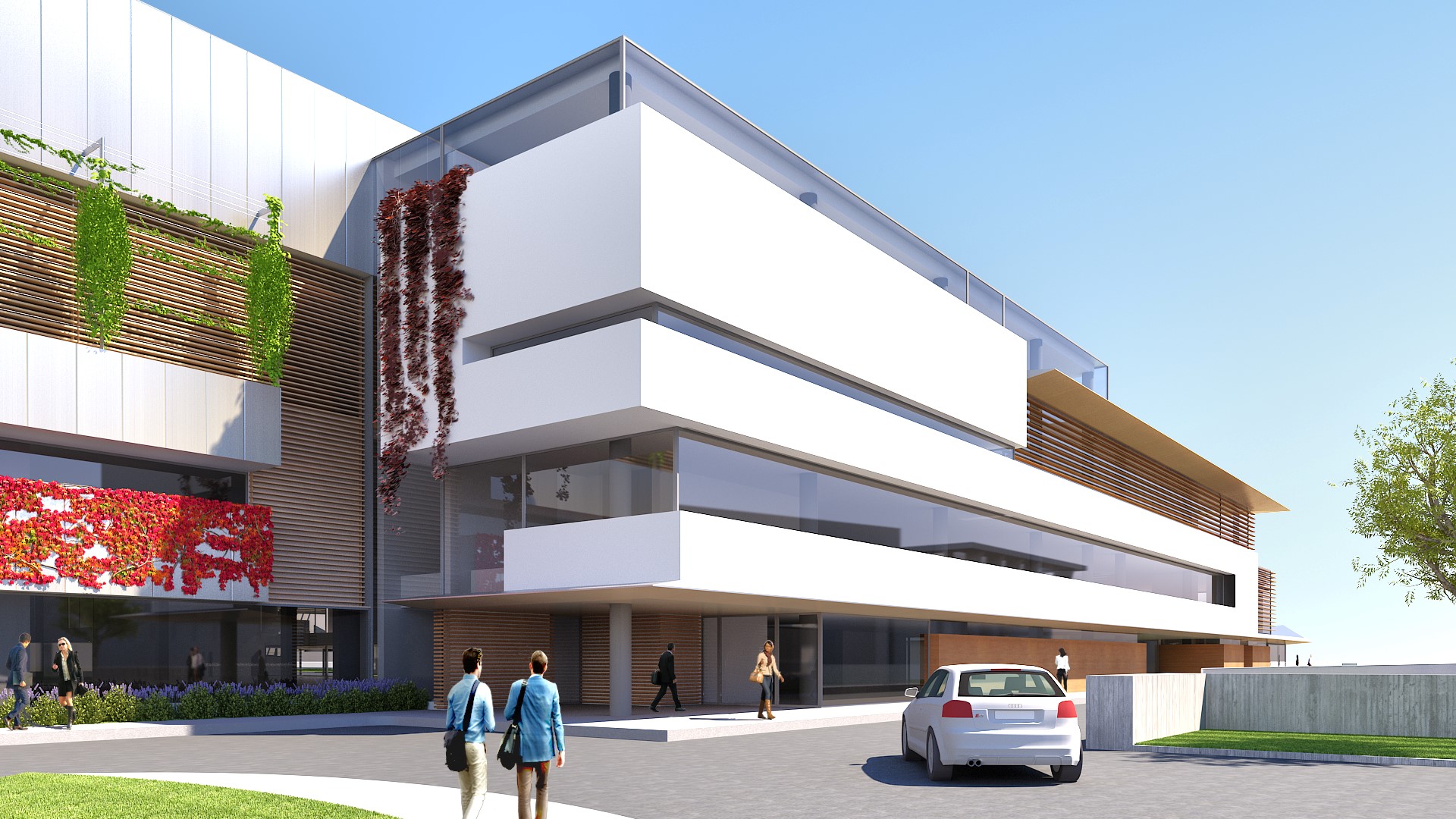 Render, particolare del prospetto